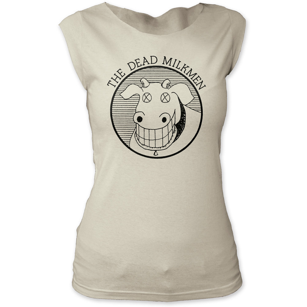 Dead Milkmen Cow Logo Print Junior's Fitted Cut Tee Shirt